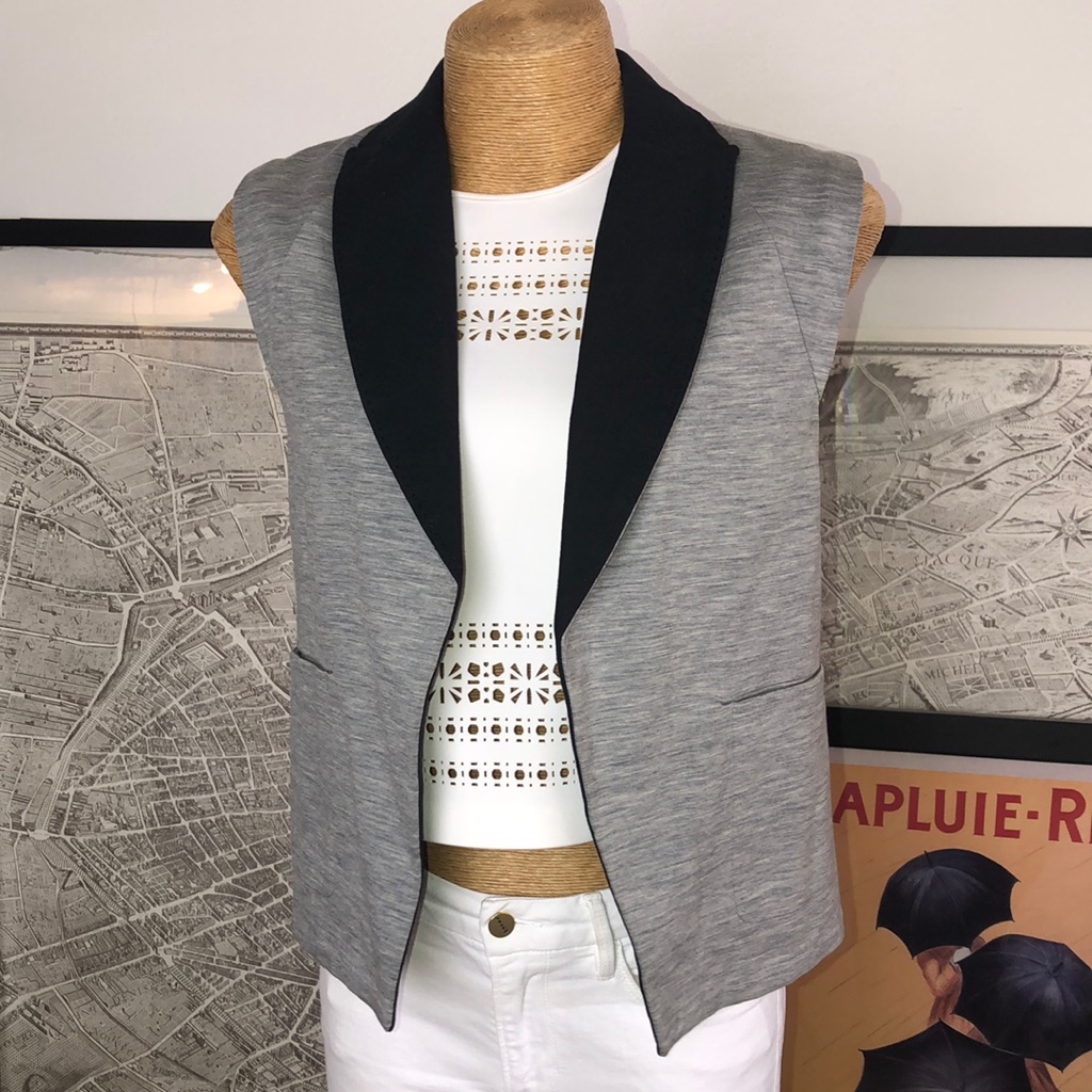 Alexander Wang Vest Gray And Black Size 4